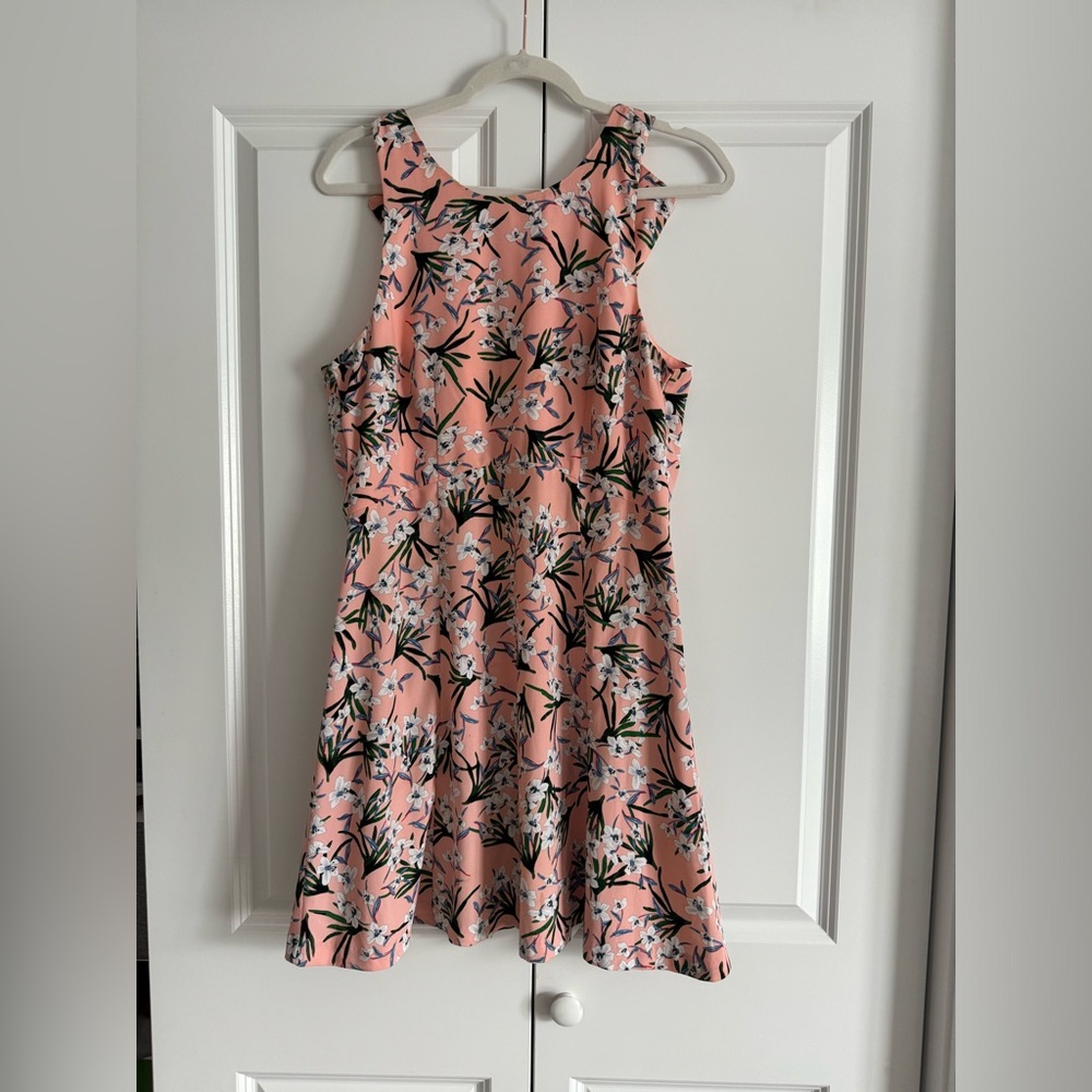 Banana Republic Factory Peach Floral Fit & Flare Dress